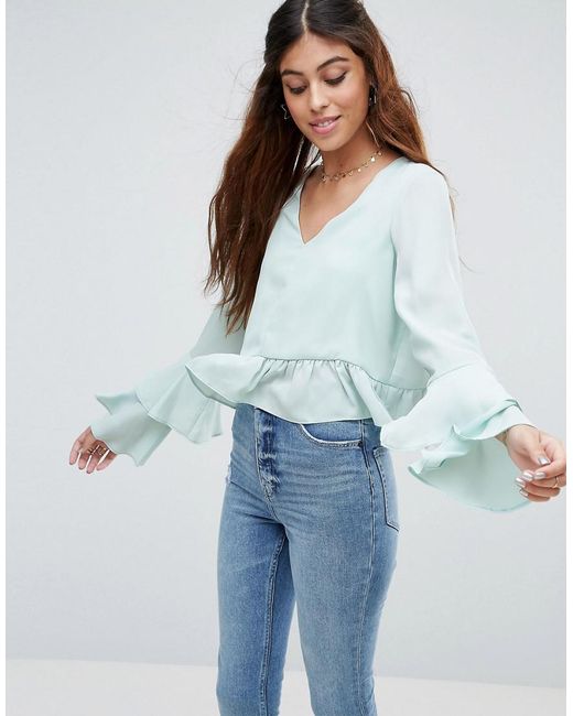 Asos Blouse With Ruffle Sleeve lyst asos blouse with ruffle sleeve in green Asos Blouse With Ruffle Sleeve lyst asos blouse with ruffle sleeve in green