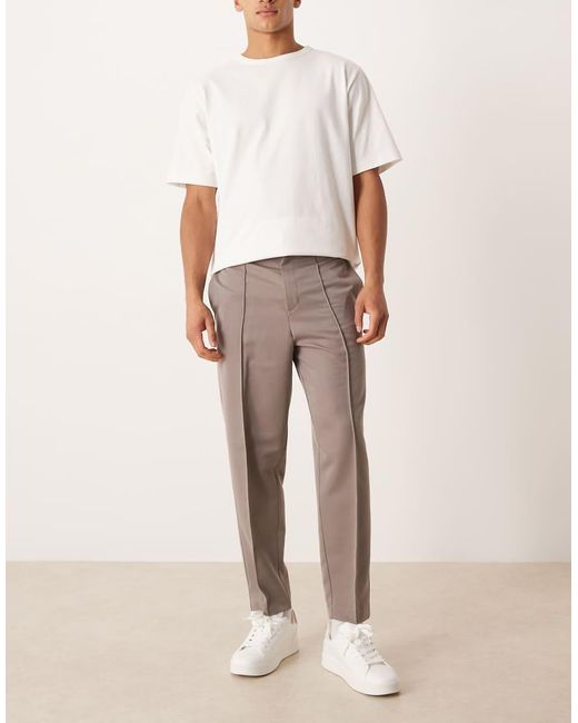ASOS Blue Smart Relaxed Tapered Pants With Pintuck for men
