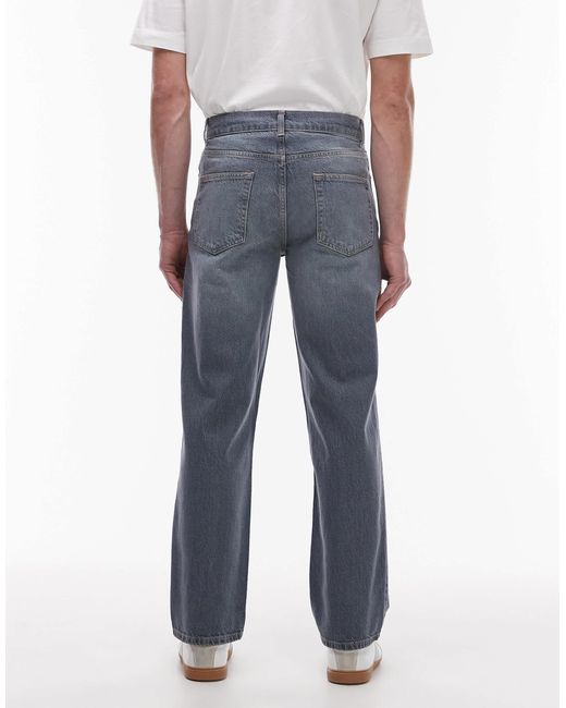 Topman Blue Rigid Straight Jean for men