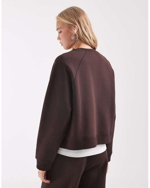 ASOS Brown Regular Raglan Brushback Sweat