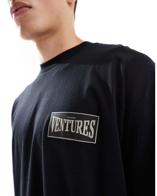 ASOS Black Oversized T-Shirt With Sports Graphic for men