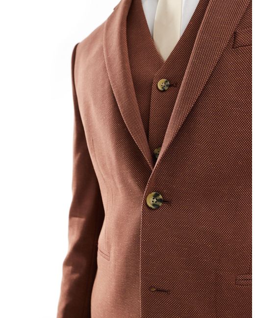 ASOS Brown Wedding Skinny Suit Jacket for men