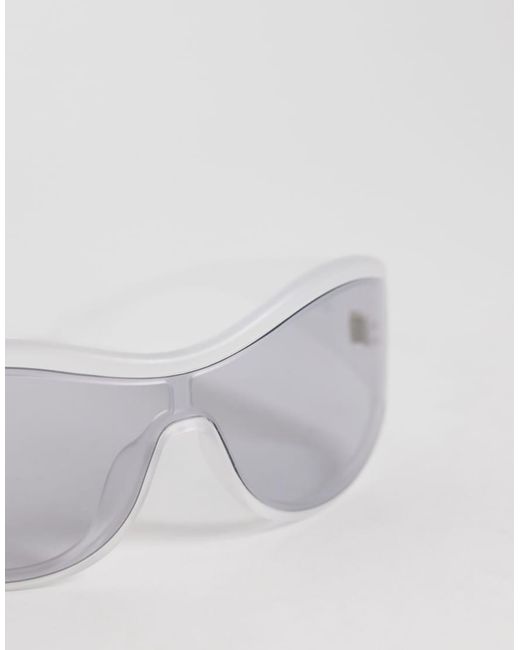 & Other Stories White Wrap Around Visor Style Sunglasses