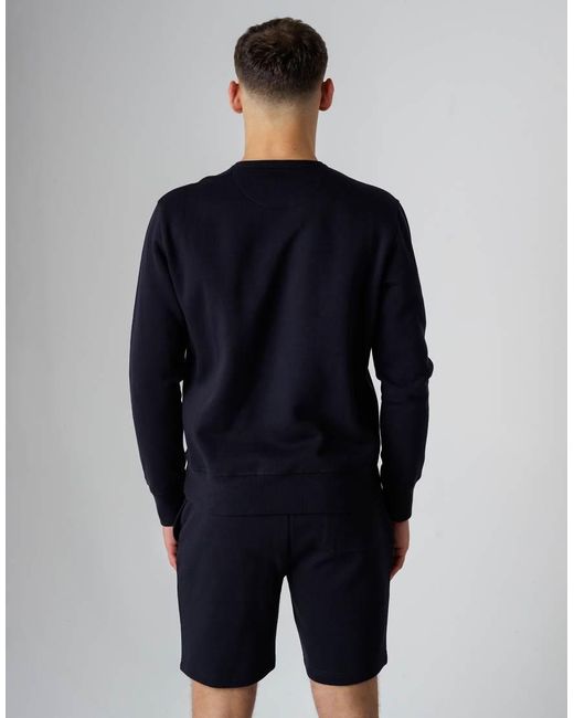 French Connection Blue Cotton Blend Sweatshirt And Shorts Co Ord Set for men