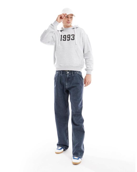 Cotton On White Boxy Fit Hoodie With 1993 Print for men