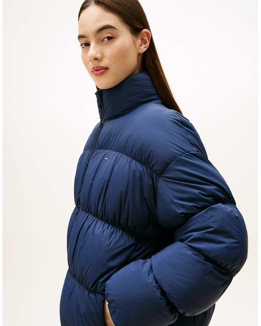 Tommy Hilfiger Blue – geraffte daunen-pufferjacke