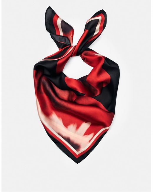 Pull&Bear Red Poppy Print Bandana
