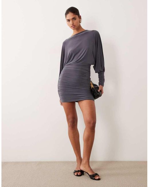 ASOS Blue Slouchy Blouson Mini Dress