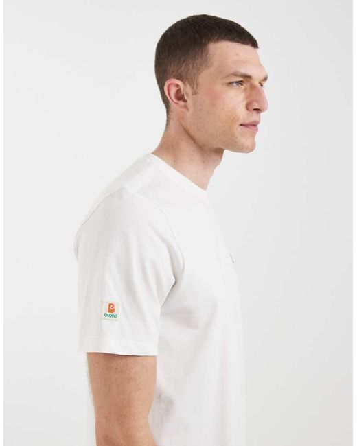 Blend White 100% Cotton Regular Fit T-shirt With Palm Tree Back Print for men