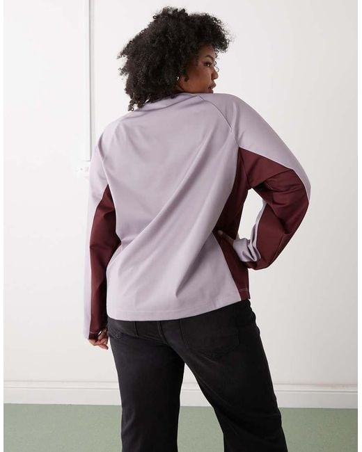 Collusion Plus Football Long Sleeve Tee With Number Graphic-purple