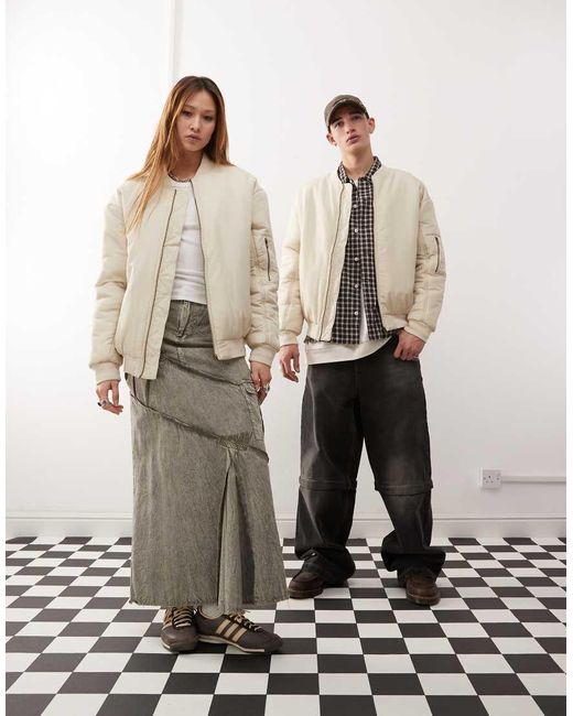 Chaqueta Bomber Extragrande De -Verde Reclaimed (vintage) de color Natural