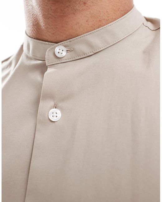 ASOS White Grandad Collar Formal Regular Shirt for men