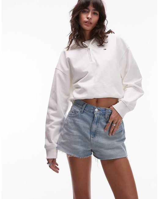 Tommy Hilfiger White Denim Hot Pants With Star Detail