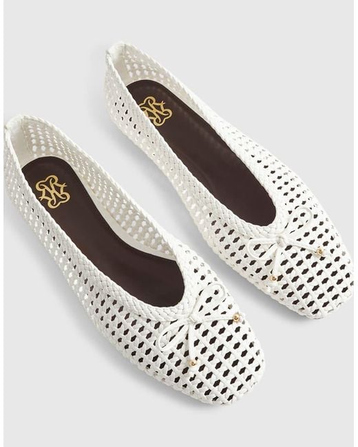 River Island White Woven Ballet Pumps
