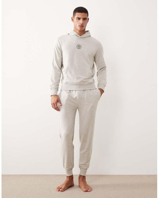 Polo Ralph Lauren Gray Central Icon Logo Co-Ord Lounge Hoodie for men