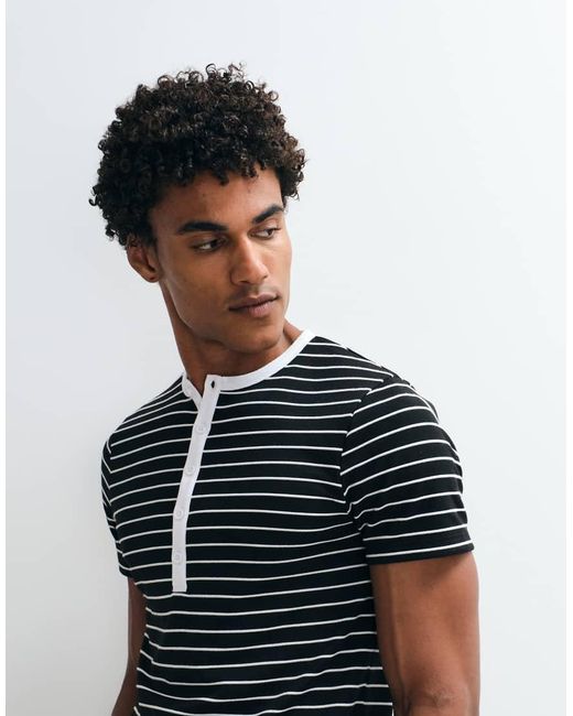 ASOS Blue Slim Henley T-shirt for men