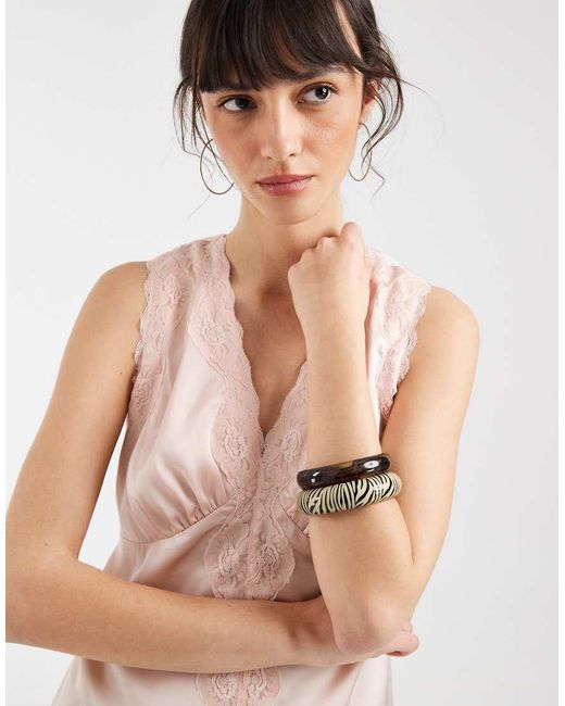 New Look Natural Satin Lace Cami