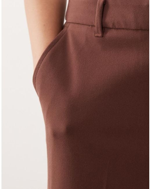 ASOS Brown Petite Slim Straight Trousers