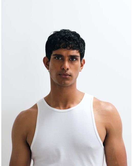 ASOS Blue Essentials Muscle Fit Vest for men