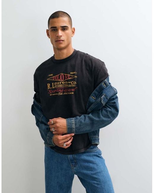 Polo Ralph Lauren Blue Vintage Print Relaxed Fit T-shirt for men