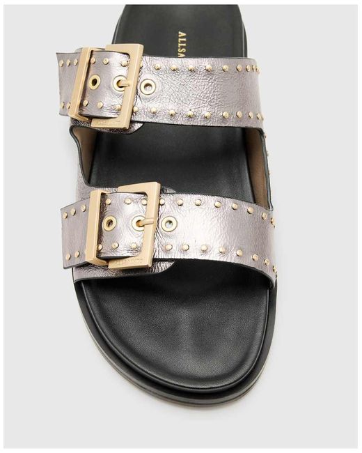 AllSaints White Magda Studded Sandals