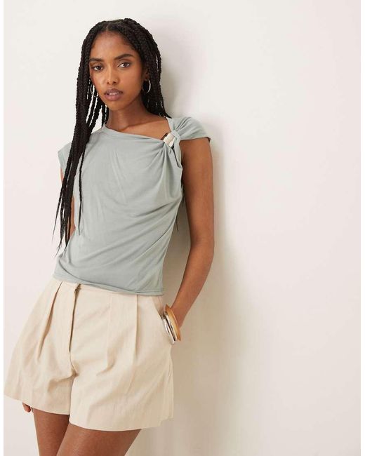ASOS Natural Modal Vest With Hardware Shoulder Detail