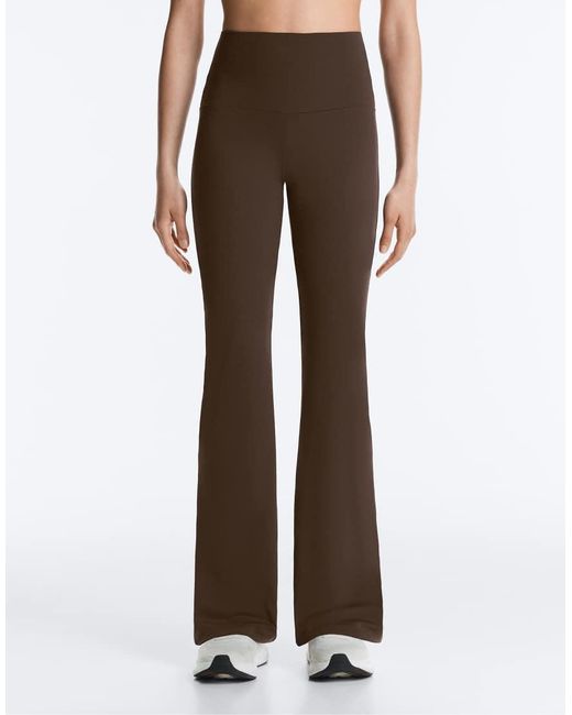 Oysho White High-Rise Comfortlux Flare Trousers