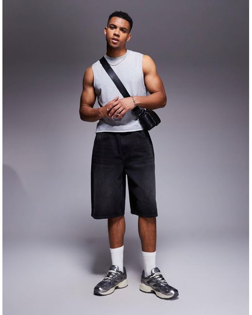 ASOS Blue Crew Neck Boxy Tank for men