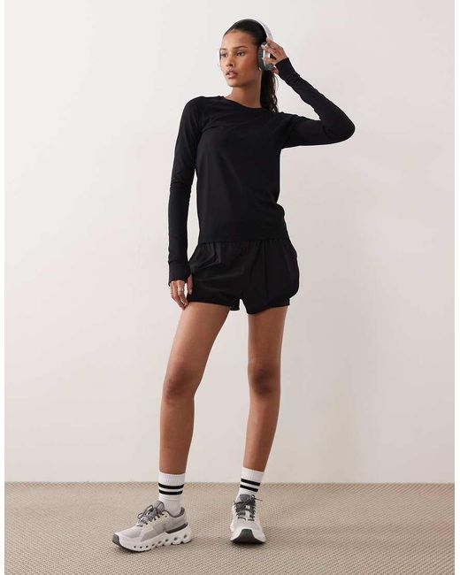 Sweaty Betty Black Athlete Seamless Workout Long Sleeve Top