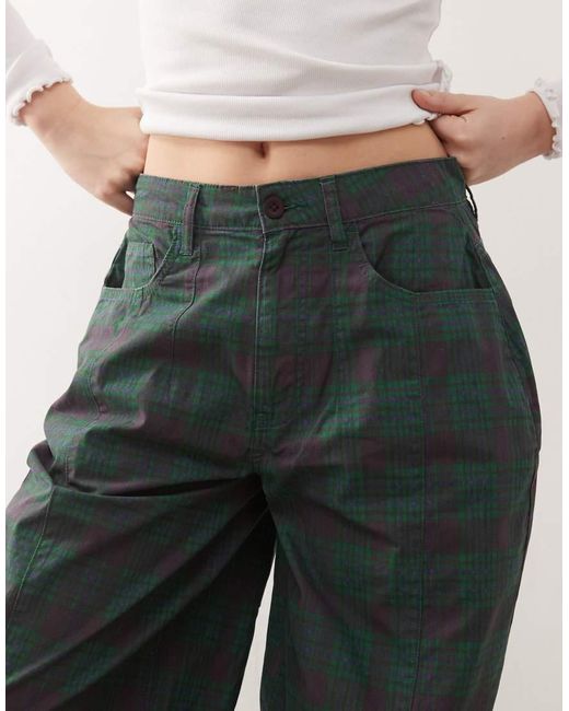 Reclaimed Vintage Green Unisex baggy Barrel Leg Trouser