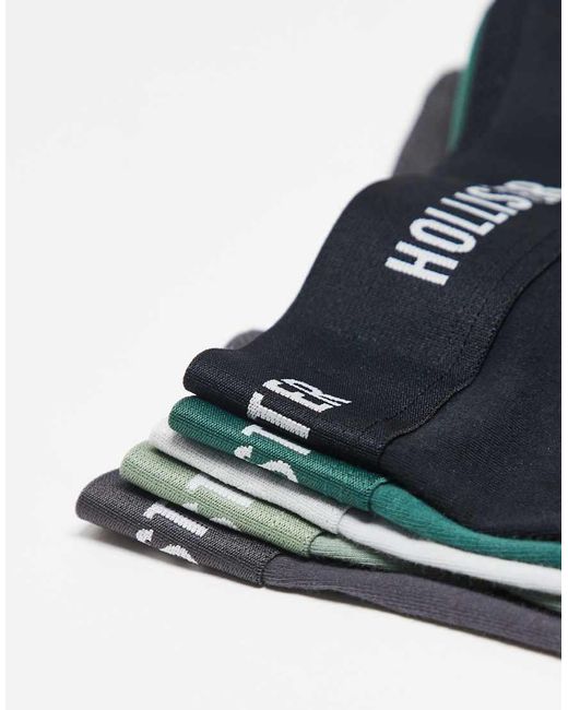 Hollister Green 5 Pack Logo Tonal Waistband Long Trunks for men