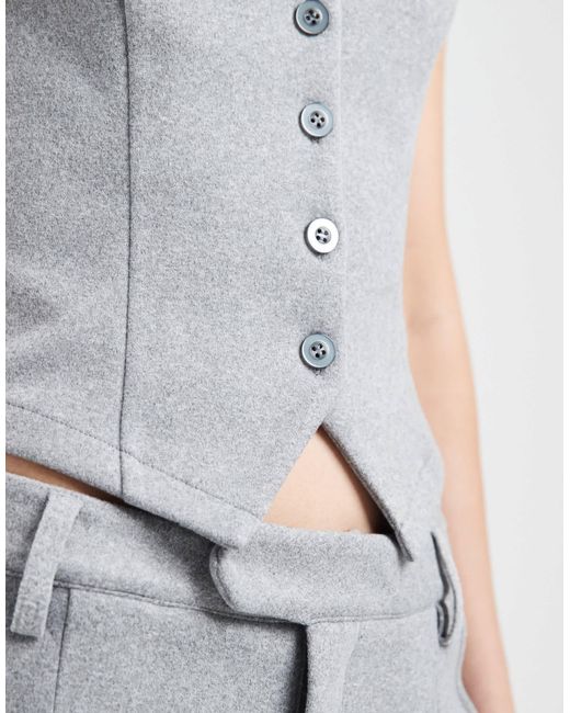 ASOS Gray Brushed Button Detail Cami Vest