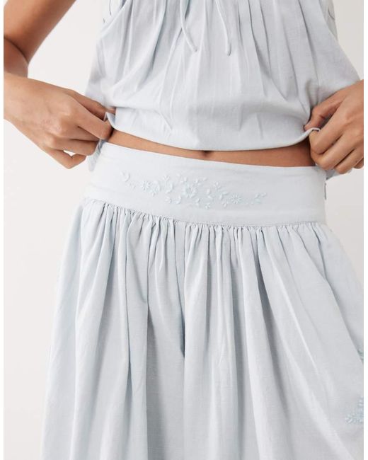 ASOS White Wide Leg Cropped Pants With Crochet Trim