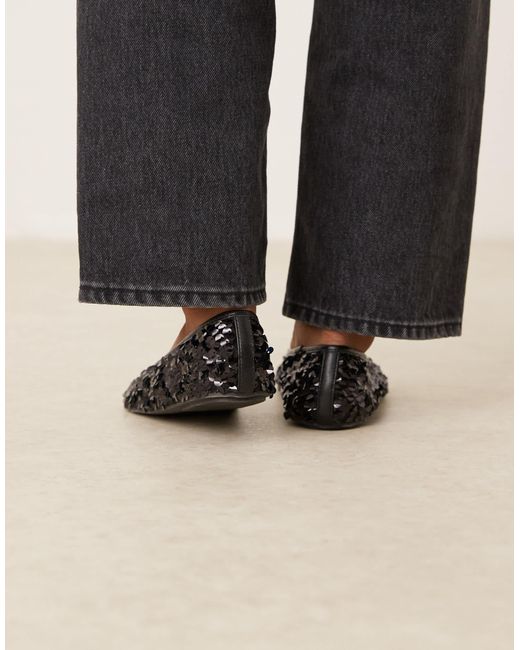 ASOS Black Lucid Sequin Ballet Flats