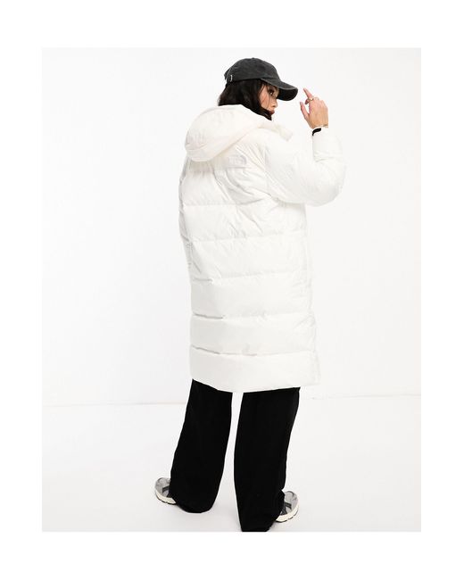 The North Face White Nuptse Long Down Puffer Coat