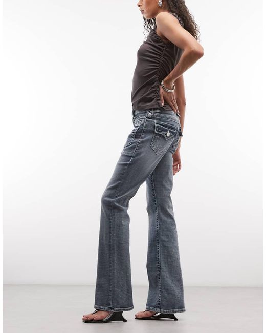 True Religion Blue Becca Retro Pocket Flare Jean
