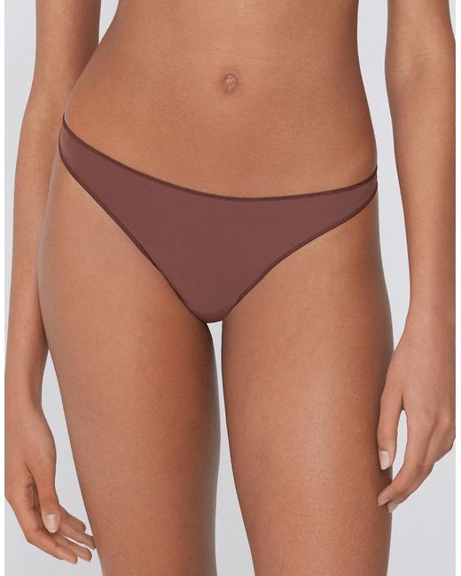 Tezenis Brown Microfibre G-String