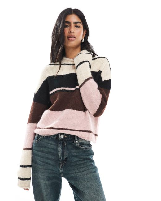 Daisy Street Multicolor Daisy Streer Turtle Neck Striped Sweater