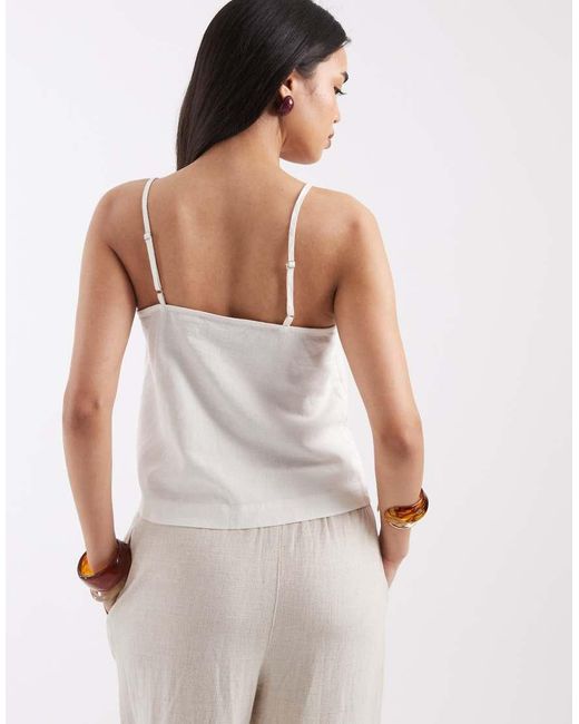 JJXX Natural Linen Blend Cami Top