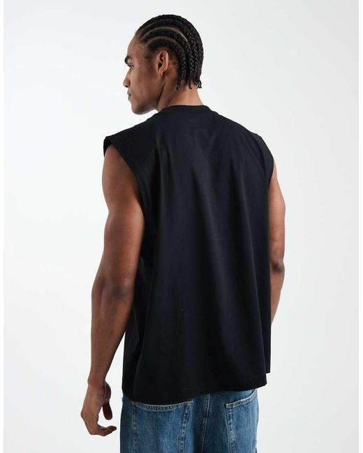 ASOS Black Essentials Oversized Tank 2 Pack for men