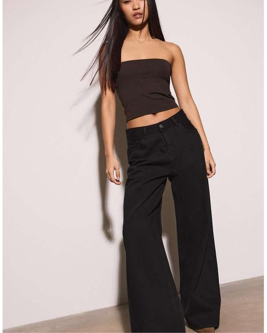 Stradivarius Black Basic Bandeau Top