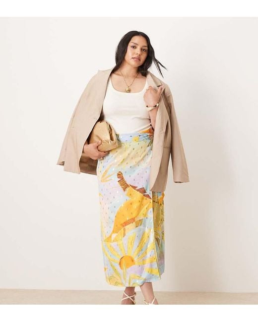 Never Fully Dressed Metallic Jaspre Wrap Midaxi Skirt