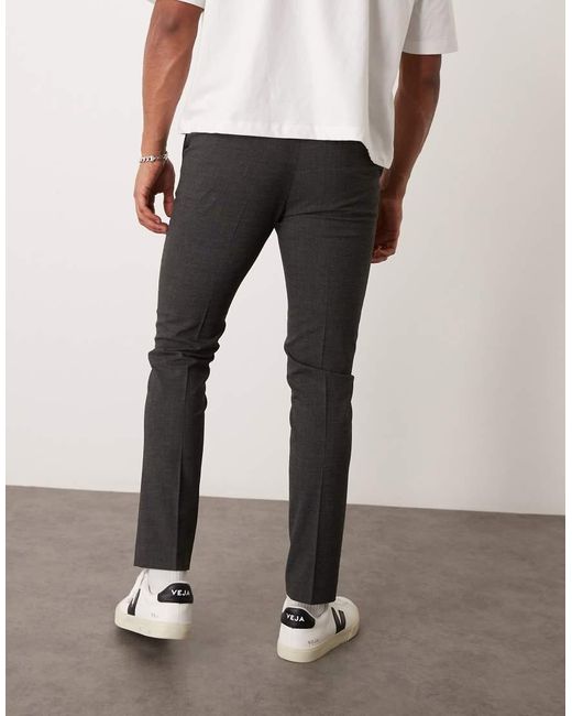 Pantaloni Da Abito Skinny Con Texture Sale E Pepe di ASOS in White da Uomo