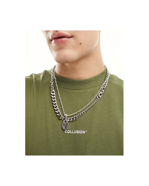Collusion Green Relaxed Fit T-shirt With Logo for men
