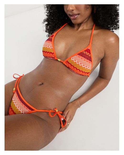 Porto novo - top bikini a triangolo con ricami di DORINA in Arancione | Lyst