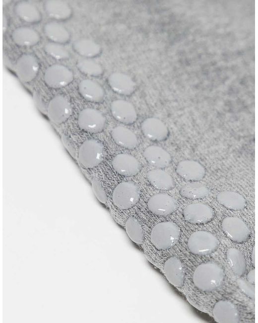 4505 Gray Icon 2 Pack Non Slip Grip Pilates Crew Socks