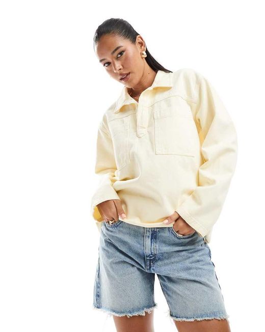 ASOS White Denim Rugby Top