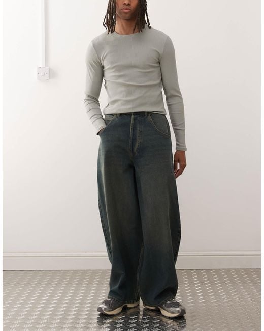 Collusion Gray X006 Xl Balloon Low Rise Jean for men