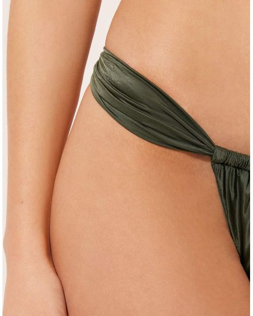 Calzedonia Brown Calzendonia Brazilian Bikini Bottoms Shiny Satin