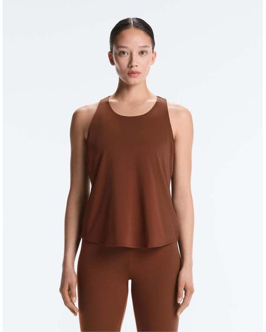 Oysho Brown Cross-Back Comfortlux T-Shirt